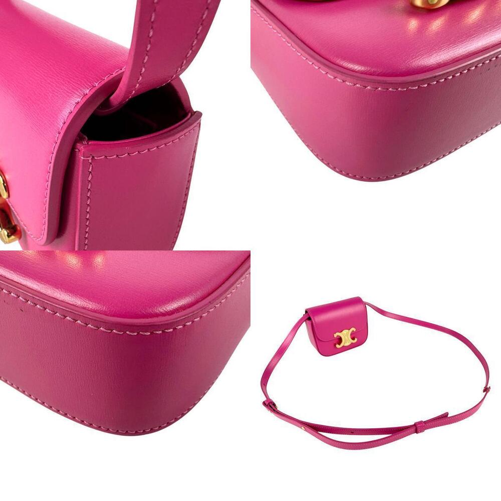 Celine Gold Crossbody Leather Shoulder Pink Claude Bag Gold Pink - Picture 4 of 5
